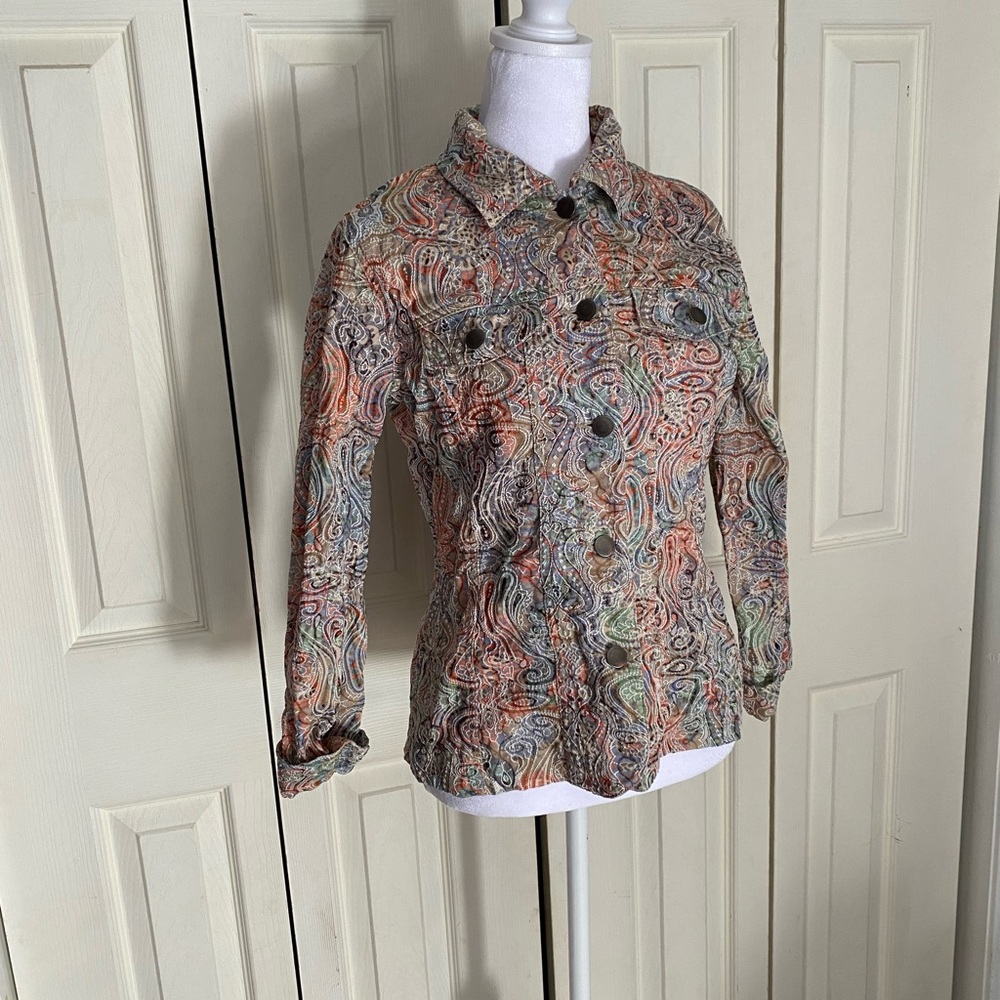 Analogy Embroidered Vibrant Paisley Jacket